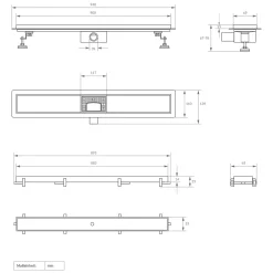 LuxeBath 90 cm 2in1 Douchegoot, Zilver, Roestvrij Staal