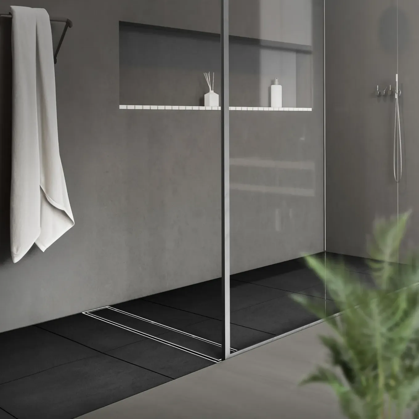 LuxeBath 90 cm 2in1 Douchegoot, Zilver, Roestvrij Staal