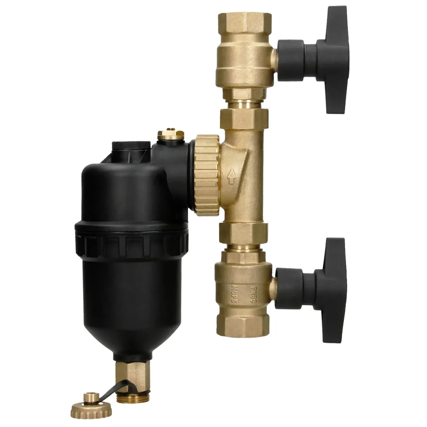 LuxeBath Magnetisch Filter 1 Op 3/4 Inch Messing Met Afsluitkleppen Voor Cv En Radiator