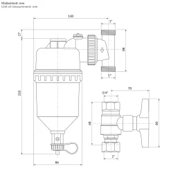 LuxeBath Magnetisch Filter 1 Op 3/4 Inch Messing Met Afsluitkleppen Voor Cv En Radiator
