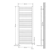 Luxebath Sahara Badkamer Radiator 600x1500 Mm, Antraciet, Recht Met Zijaansluiting