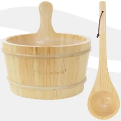 Luxebath Sauna Accessoireset Grenenhout 4 Delig Opgietemmer 4,5 L Thermometer Hygrometer