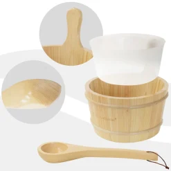 LuxeBath - Sauna Accessoires Set Van 2 - Dennenhout - Emmer 4 L Met Pollepel