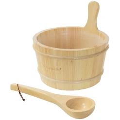 LuxeBath - Sauna Accessoires Set Van 2 - Dennenhout - Emmer 4 L Met Pollepel