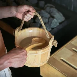 Luxebath - Sauna Accessoires Set Van 4 - Dennenhout - Emmer Met Lepels, Meter En Zandloper