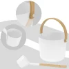 LuxeBath Sauna Emmerset Aluminium En Bamboe 2 Delig Wateremmer 6l Wit Met Schep