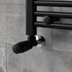 Luxebath Termostatventil Radiatorventil Zwart 1/2 Tum Hörnventil Returanslutning
