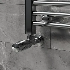 LuxeBath Termostatventil Radiatorventil Chroom 1/2 Tum Hörnventil Anslutning