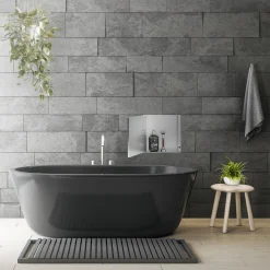 Luxebath Wandnis Douche Roestvrij Staal 25,5x25,5x10 Cm Zilver Met Deur En Plank