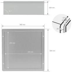 Luxebath Wandnis Douche Roestvrij Staal 25,5x25,5x10 Cm Zilver Met Deur En Plank