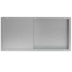 LuxeBath Wandnis Douche Roestvrij Staal 25,5x55,5x10 Cm Zilver Met Deur En Plank