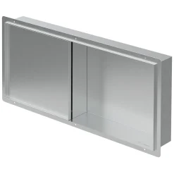 LuxeBath Wandnis Douche Roestvrij Staal 25,5x55,5x10 Cm Zilver Met Deur En Plank