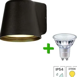 Lybardo - Buitenlamp - Wandlamp Buiten + Philips Led Spot - 3.5w - Warmwit Licht