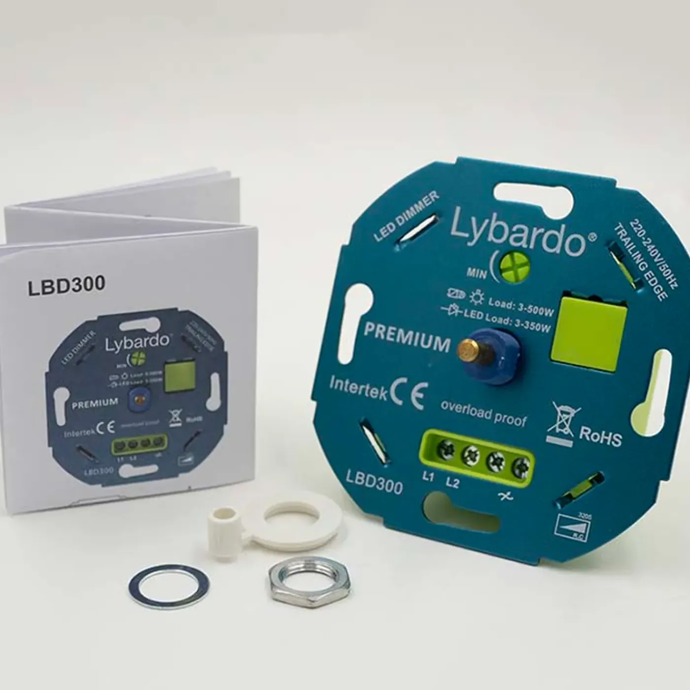 Lybardo - Led Dimmer - Met Afdekplaat - 3-350w - Universeel - Inbouw
