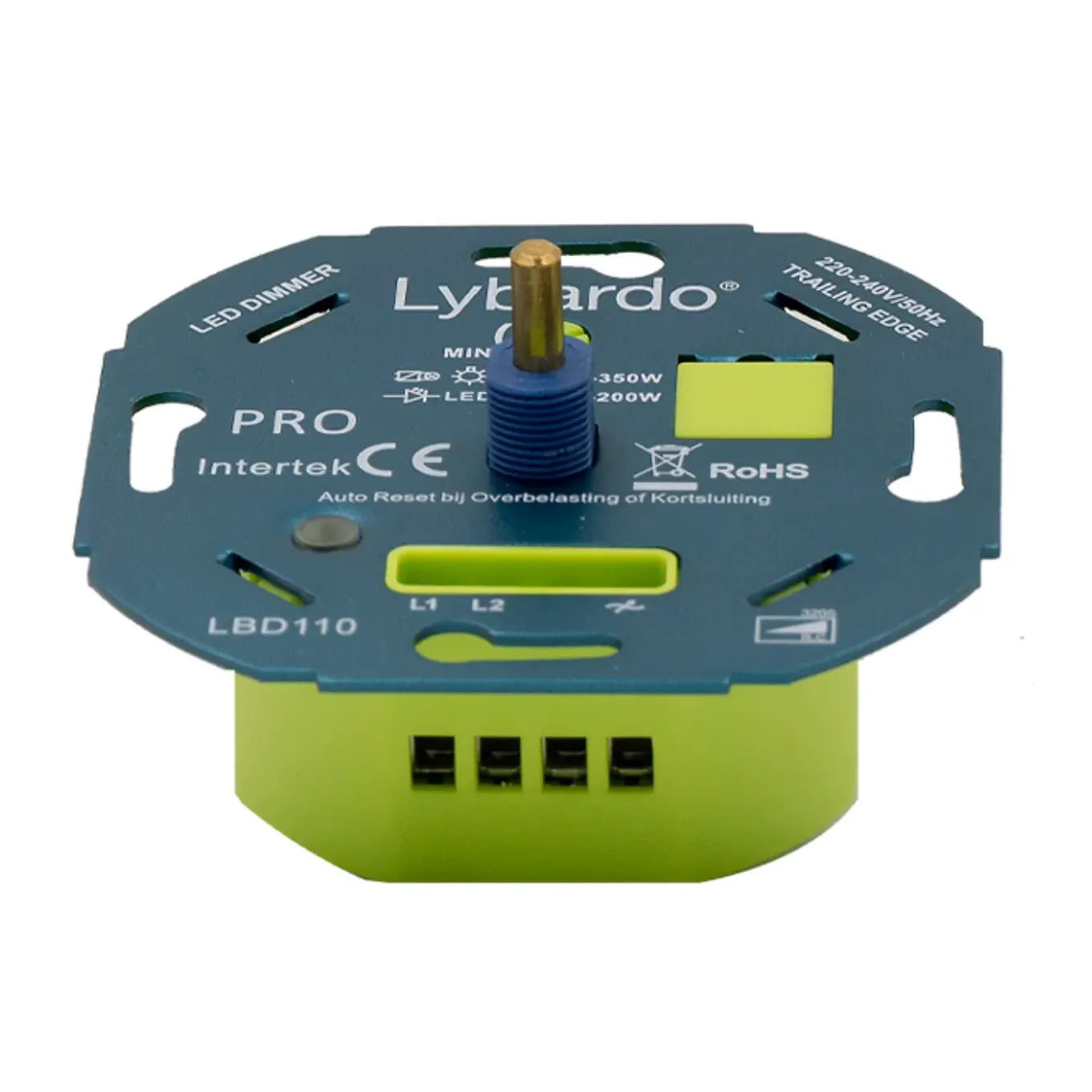 Lybardo - Led Dimmer Pro - Met Afdekplaat - 3-200w - Elektronische Zekering - Universeel - Inbouw
