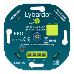 Lybardo - Led Dimmer Pro - Met Afdekplaat - 3-200w - Elektronische Zekering - Universeel - Inbouw
