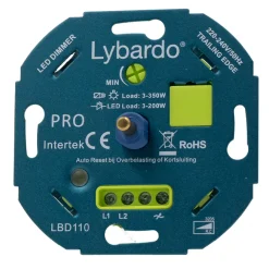 Lybardo - Led Dimmer Pro - Met Afdekplaat - 3-200w - Elektronische Zekering - Universeel - Inbouw