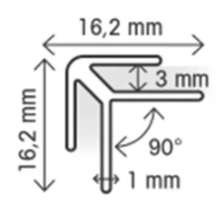 MacLean hoekprofiel composiet paneel 1220x16x3mm