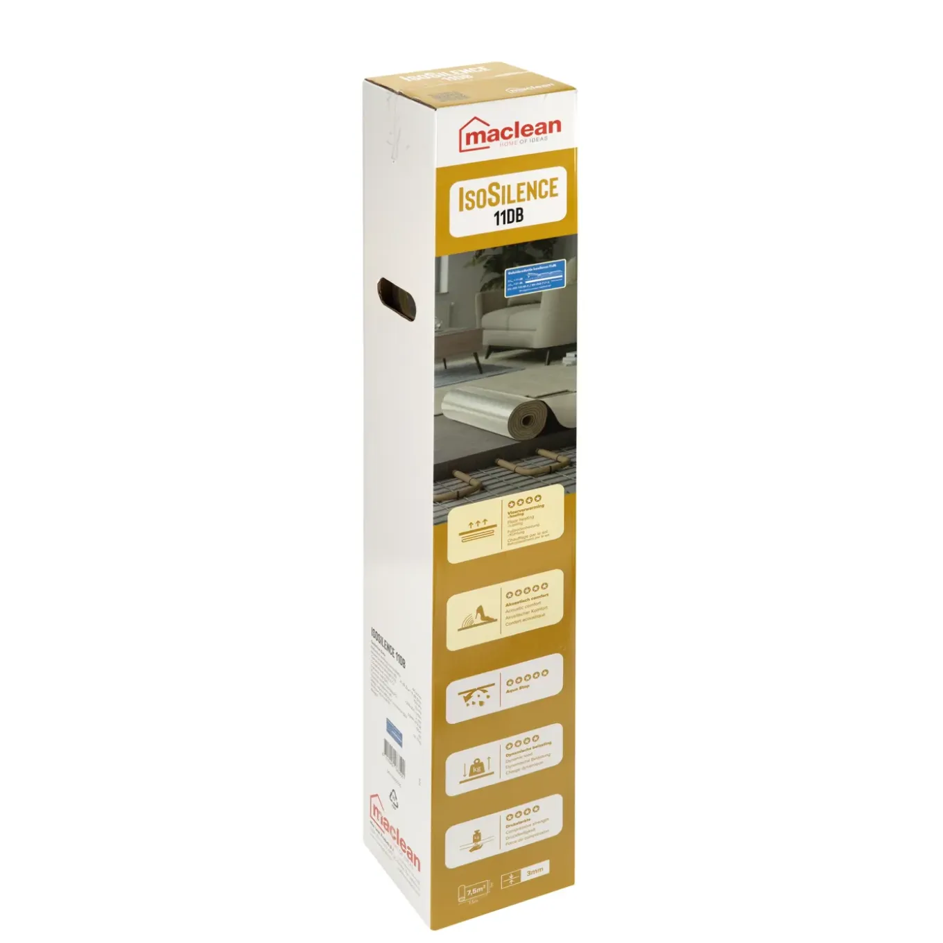 Maclean Products Laminaat Ondervloer IsoSilence - 10dB - 3mm - 7,5m²