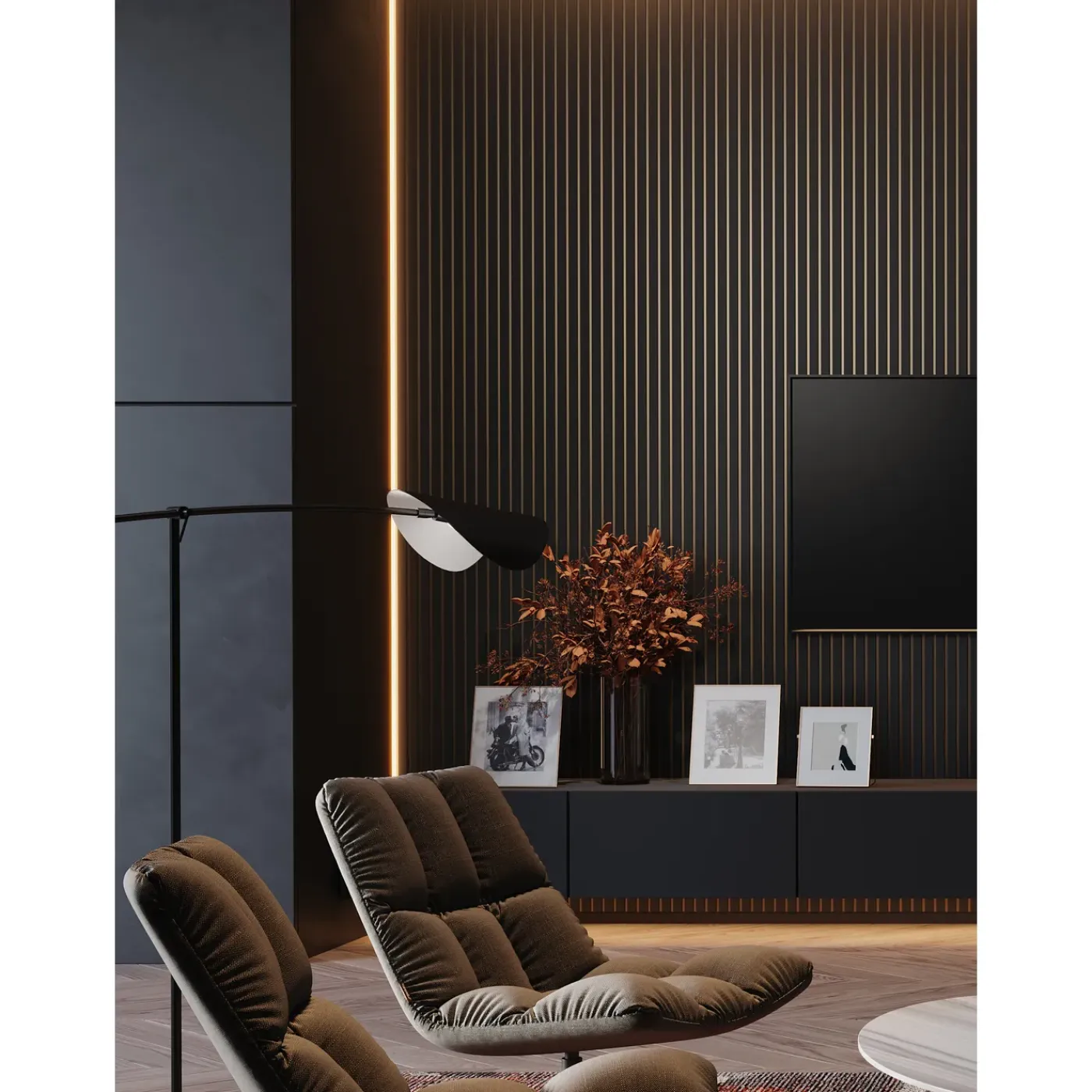 Maestro Latt Luxx lattenwand - Matte Black + Luxx - 277x30cm - 20mm - 2 stuks