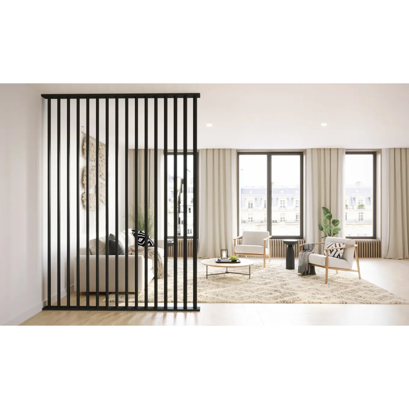 Maestro Splitt Roomdivider Lamel - Matte Black - 277x12cm - 36mm