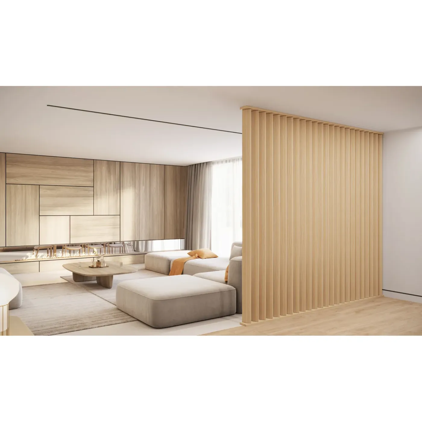 Maestro Splitt Roomdivider Lamel - Natural Oak - 277x12cm - 36mm