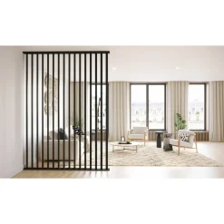 Maestro Splitt Roomdivider Vloer- en Plafondprofielset - Matte Black - 100x12cm - 25mm
