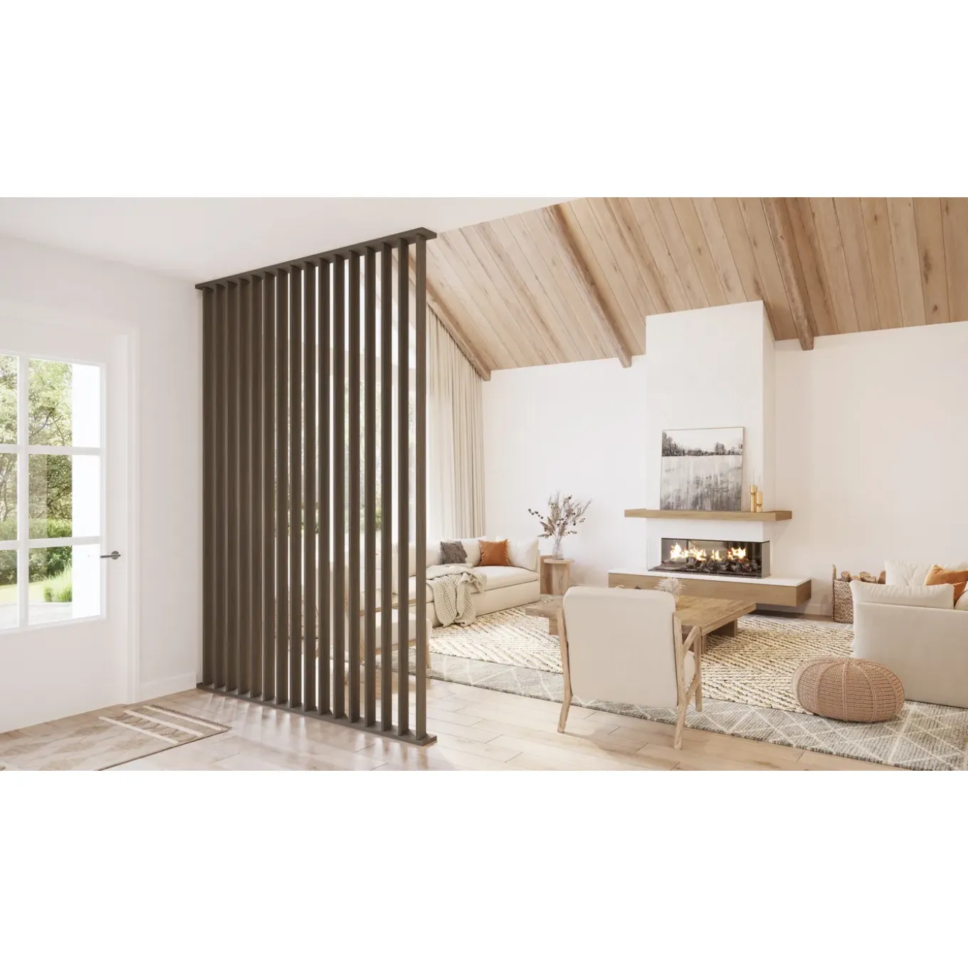 Maestro Splitt Roomdivider Vloer- en Plafondprofielset - Smoked Walnut - 100x12cm - 25mm