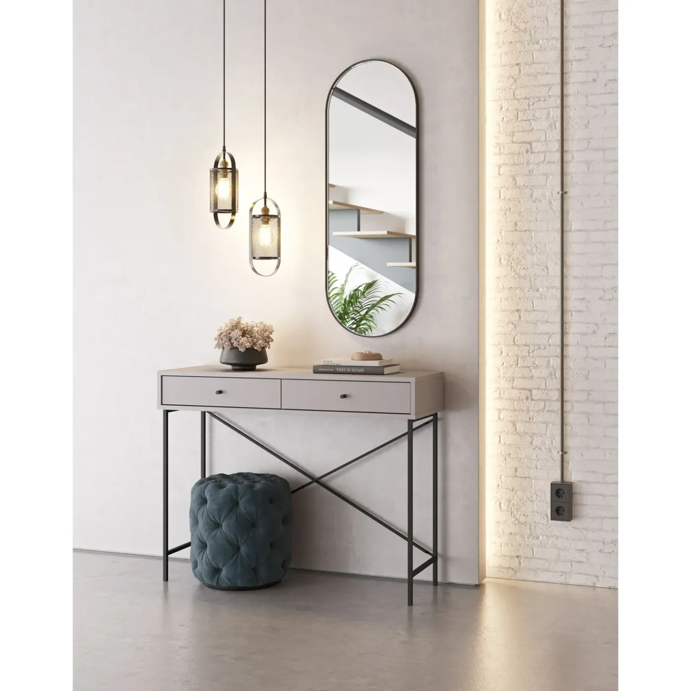 Marckeric - Sidetable Titan - Grijs - 110x35x85cm