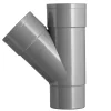Martens t-stuk met 2x lijmmof en 1x verjongd - HWA - PVC - Grijs - Ø70mm - 45°