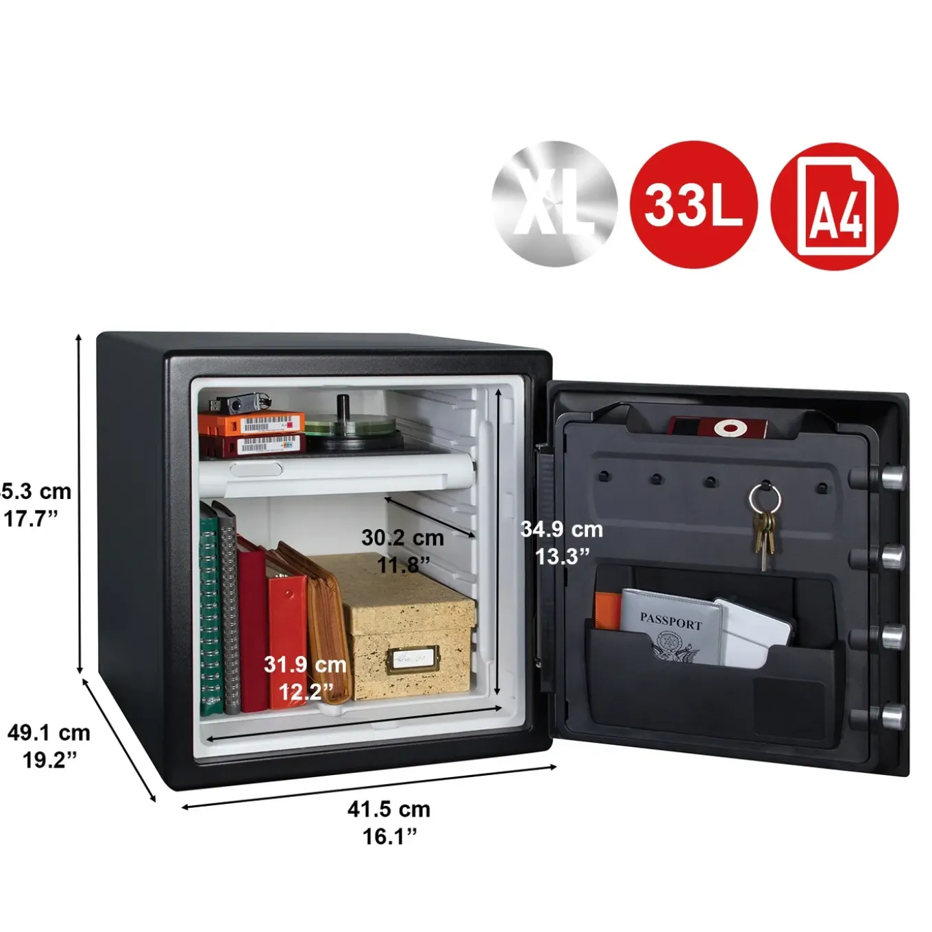 Master Lock Elektronische Kluis LFW123FTC - met Elektronisch Codeslot - Brandwerend en Waterbestendig - 50x54,5x56cm
