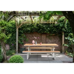 Maximavida Aluminium Picknicktafel Bermuda 200 Cm Ivoor