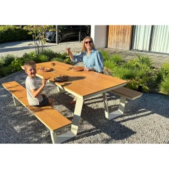 Maximavida Aluminium Picknicktafel Bermuda 200 Cm Ivoor