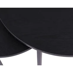 Maximavida Ronde Salontafel Set Chicago Xl Zwart 75 Cm - Pinewood Fineer