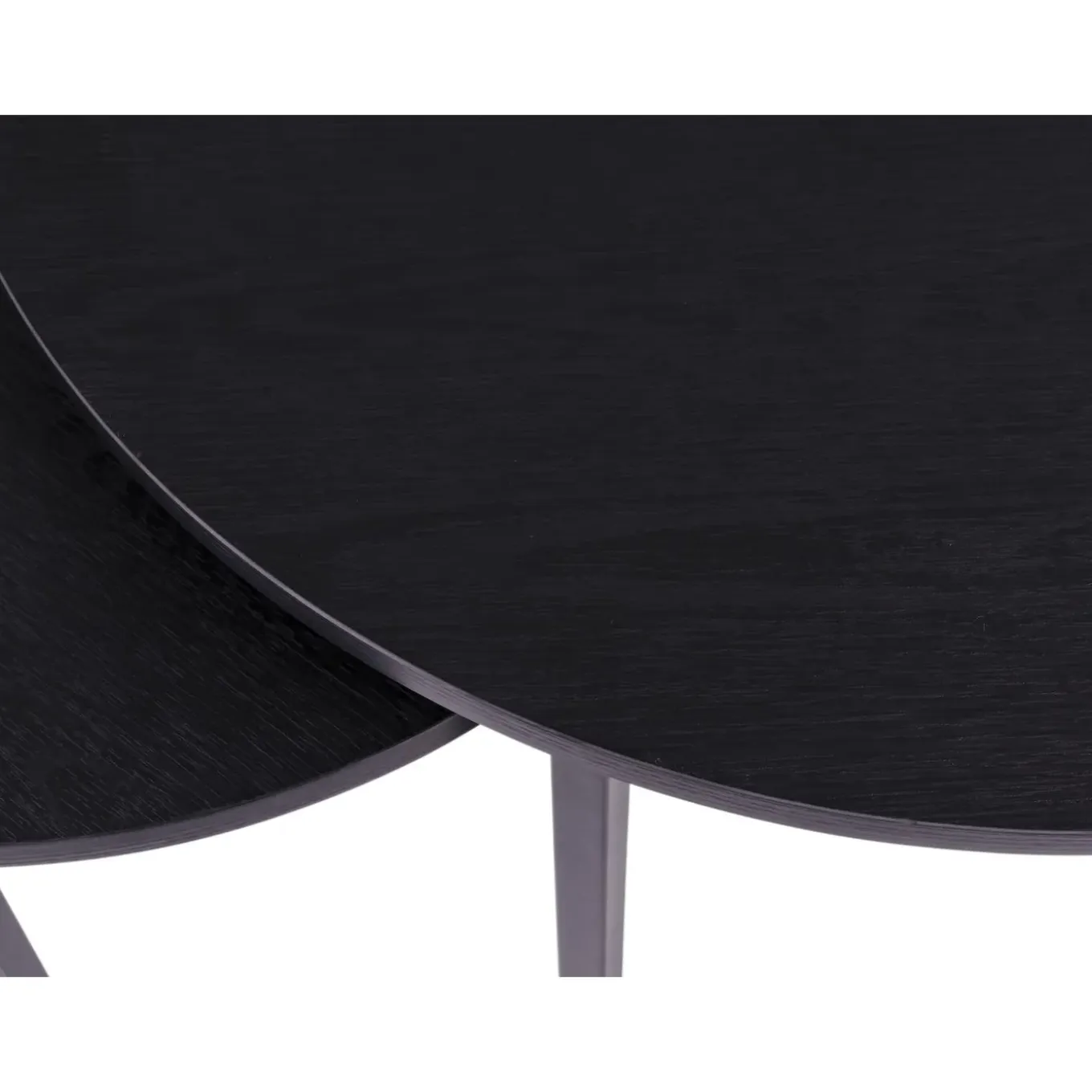 Maximavida Ronde Salontafel Set Chicago Xl Zwart 75 Cm - Pinewood Fineer