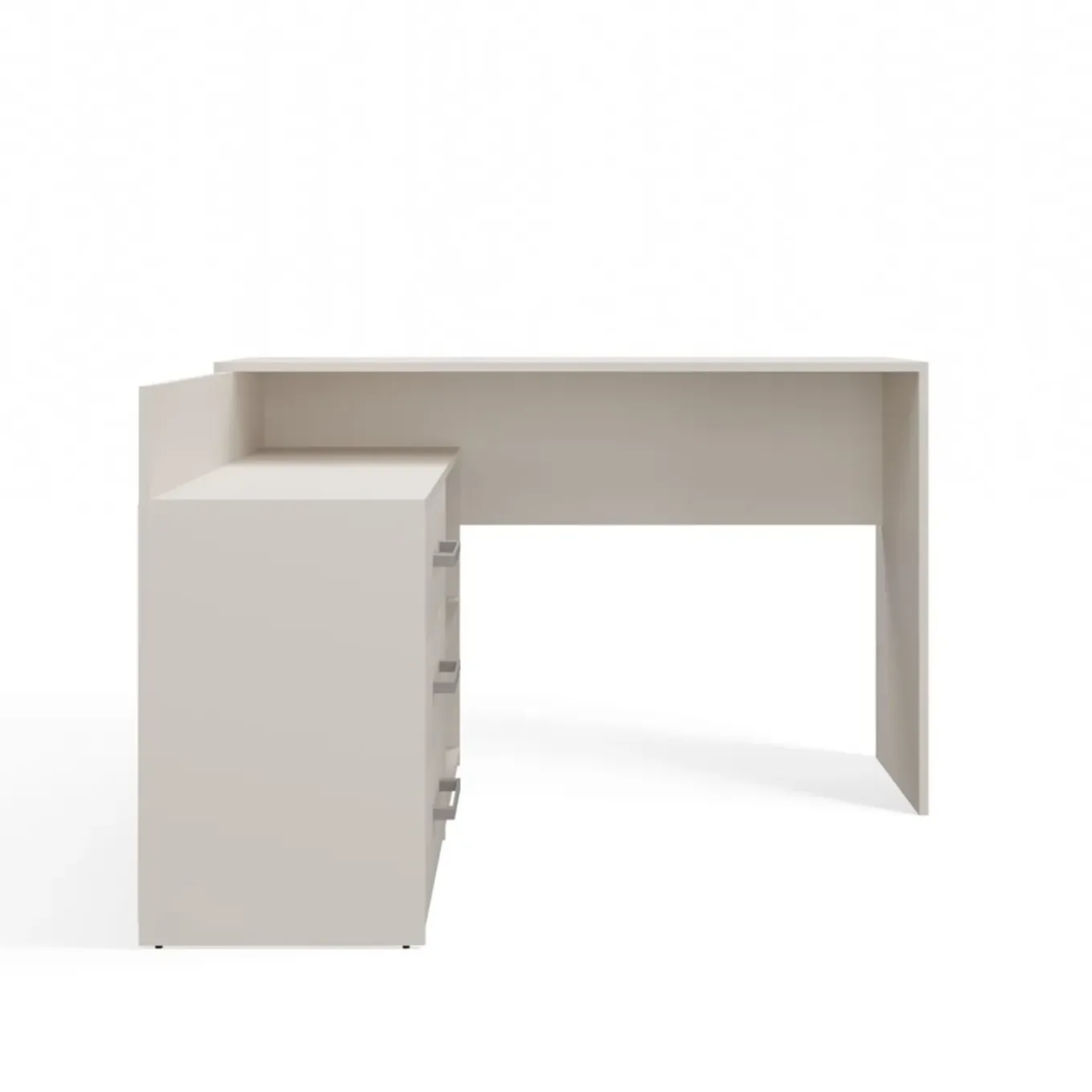 Maxy-shop Hoekbureau Creme Met Lades - 120x50x76cm