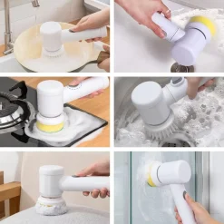 MCBOSON - Elektrische Reinigingsborstel - 5 Vervangbare Borstelkoppen - Usb - Oplaadbaar