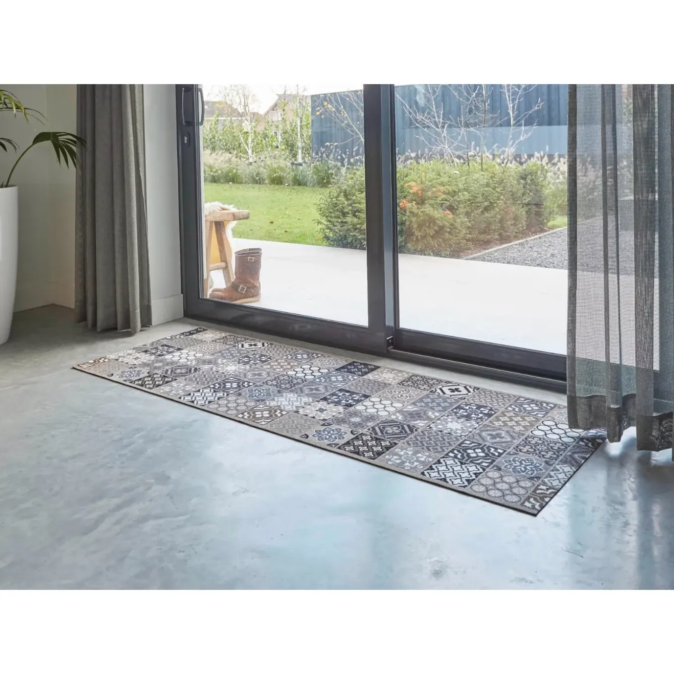 Md Entree - Design Mat - Universal - Portugese Tiles Grey - 67 X 120 Cm