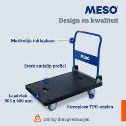 Meso - Inklapbare Plateauwagen - 300 Kg Draagvermogen