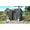 Metalen Tuinhuis Lübeck - Antraciet Mat - 238x194cm - Dubbele Deur - met Lessenaarsdak