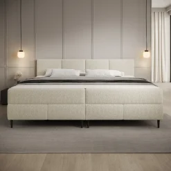 Meubella Boxspring Brisa - Teddystof Beige - 200x200 Cm