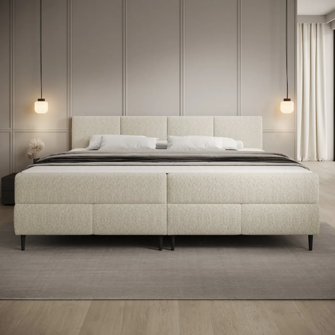 Meubella Boxspring Brisa - Teddystof Beige - 200x200 Cm