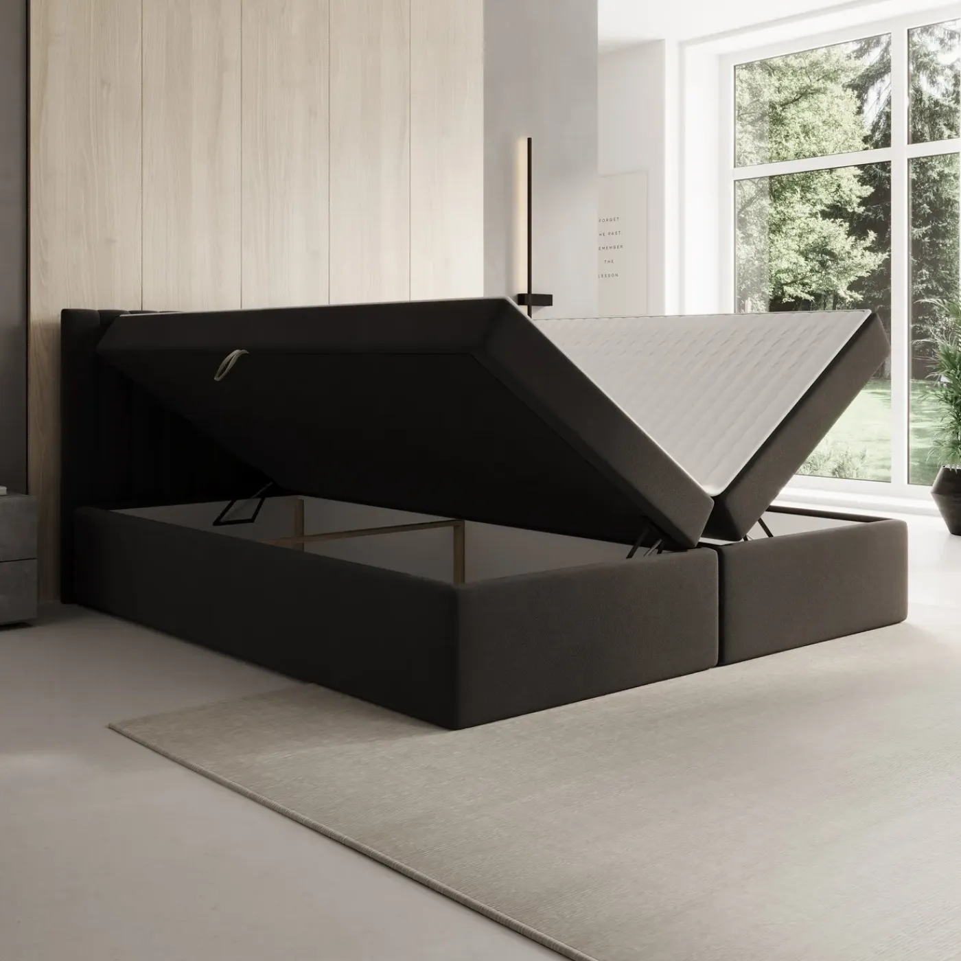 Meubella Boxspring Taiko - Stof Zwart - 180x200 Cm