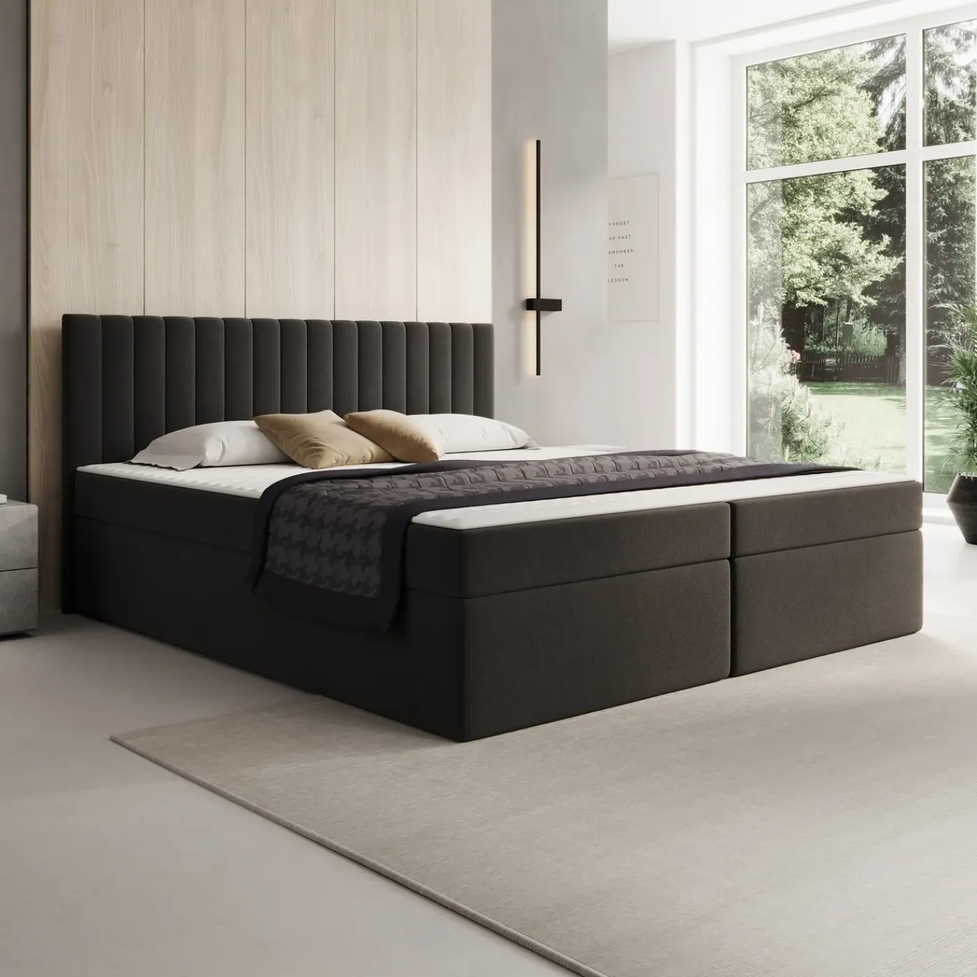 Meubella Boxspring Taiko - Stof Zwart - 180x200 Cm