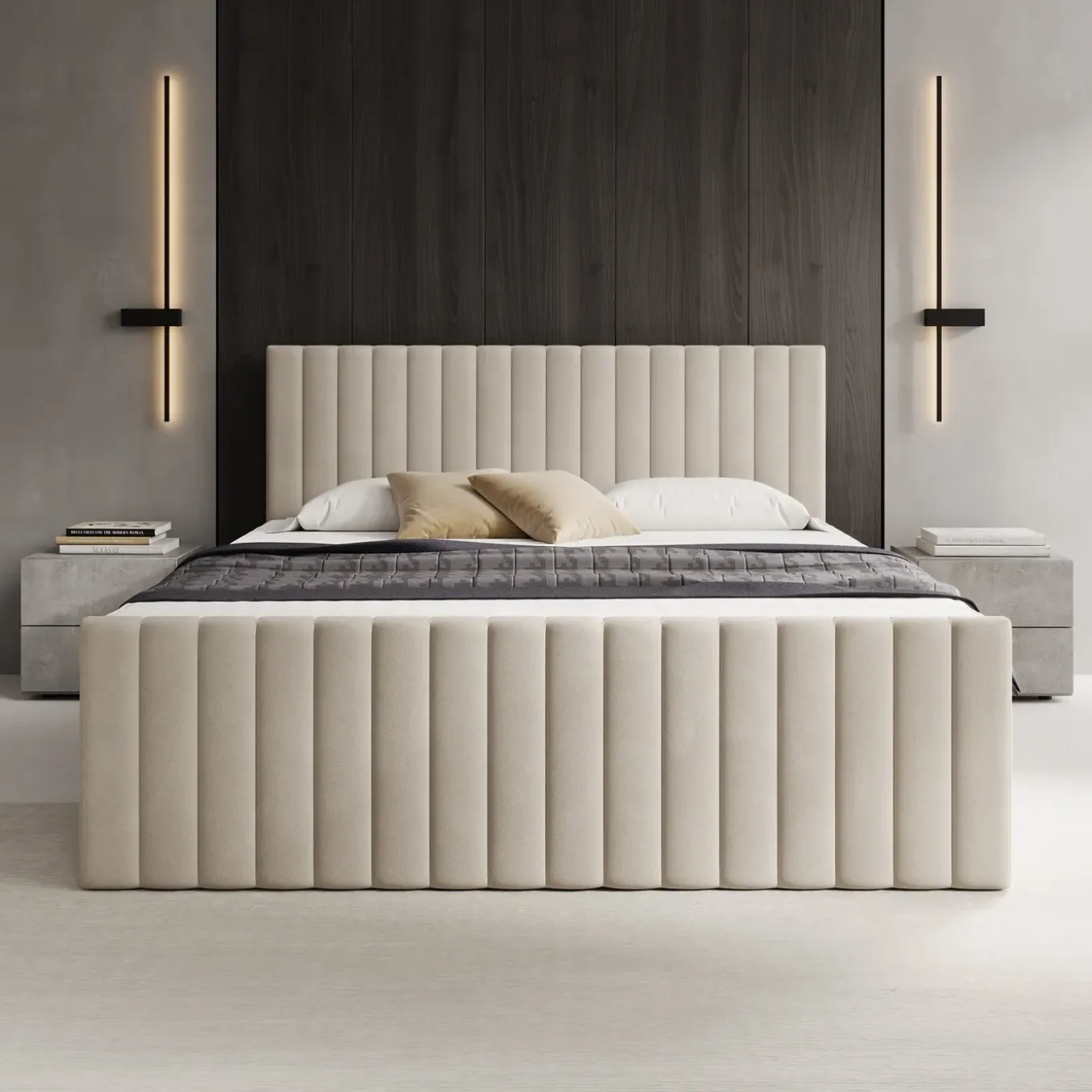 Meubella Boxspring Tori - Stof Beige - 160x200 Cm