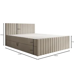 Meubella Boxspring Tori - Stof Beige - 160x200 Cm