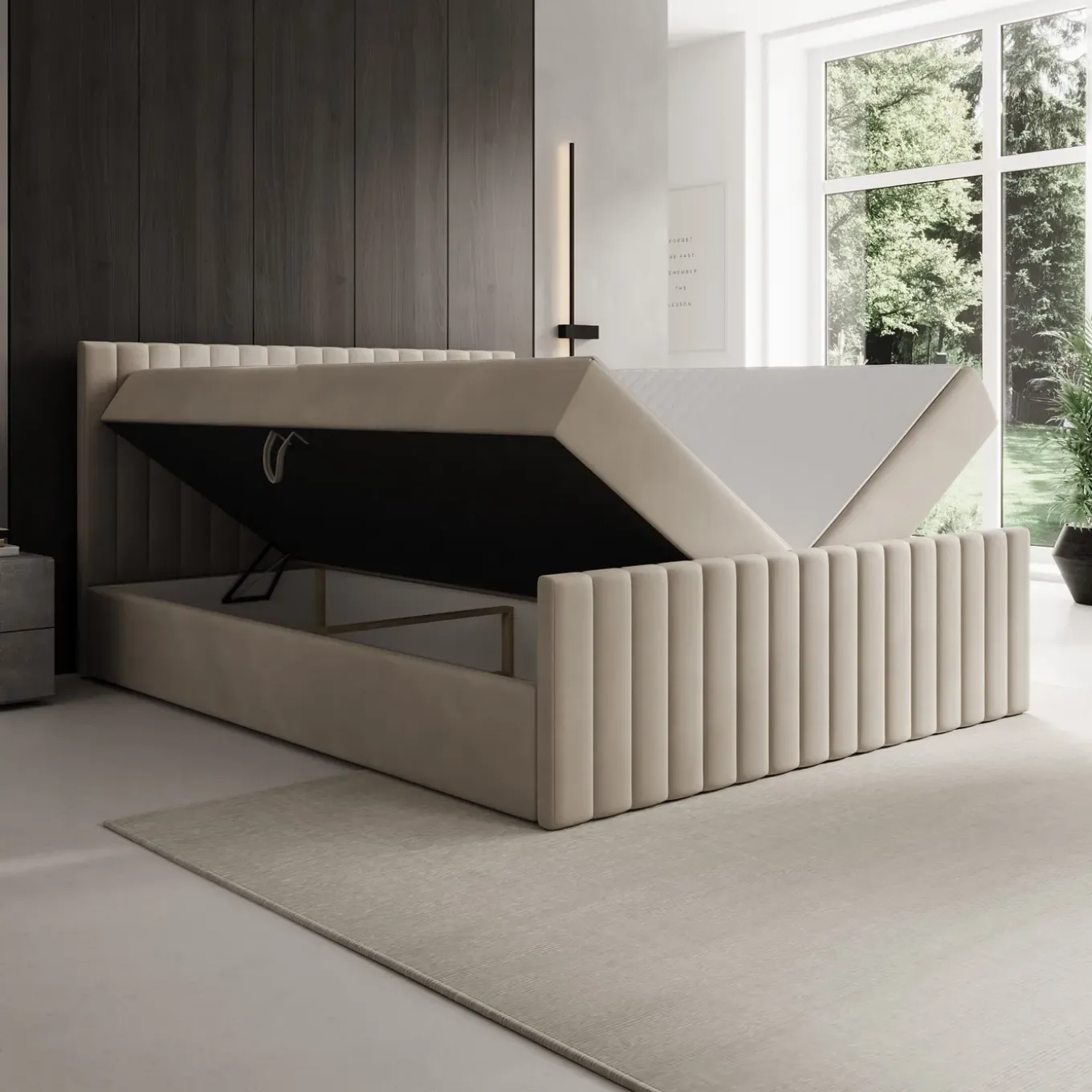 Meubella Boxspring Tori - Stof Beige - 160x200 Cm