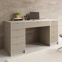 Meubella Bureau Tavares 2 - Beige - 154x55x76 Cm