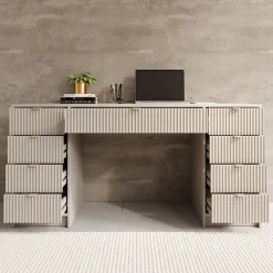 Meubella Bureau Tavares 2 - Beige - 154x55x76 Cm