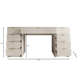 Meubella Bureau Tavares 2 - Beige - 154x55x76 Cm
